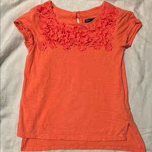 Orange Floral Embellished Top